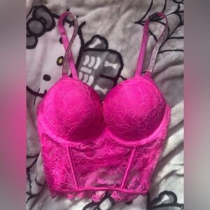 Victoria's Secret Magenta Lace Bustier